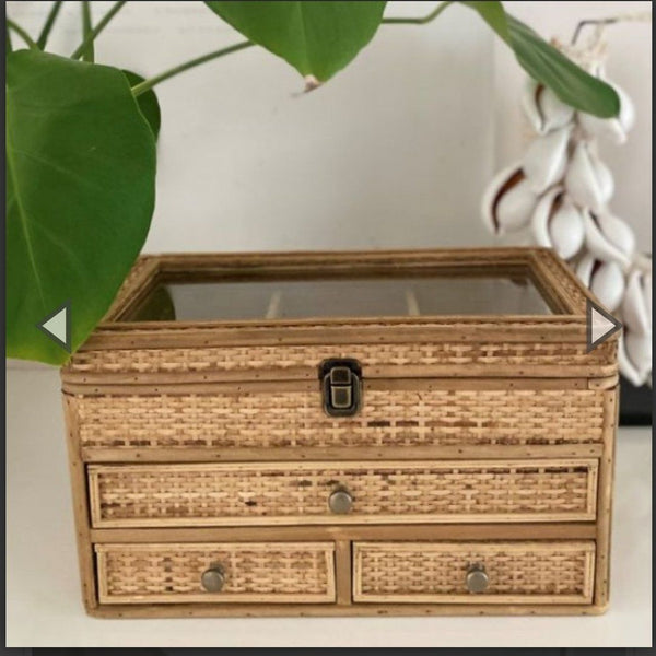 Eve Wood/Rattan Jewellery Box Natural (Save 12%)