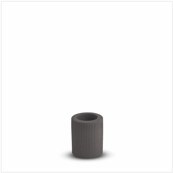 Ribbed Infinity Candle Holder Charcoal (M)