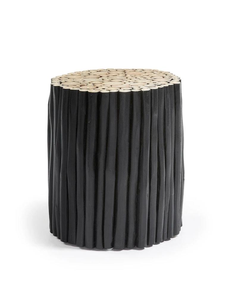 Teak Black Branches Side Table