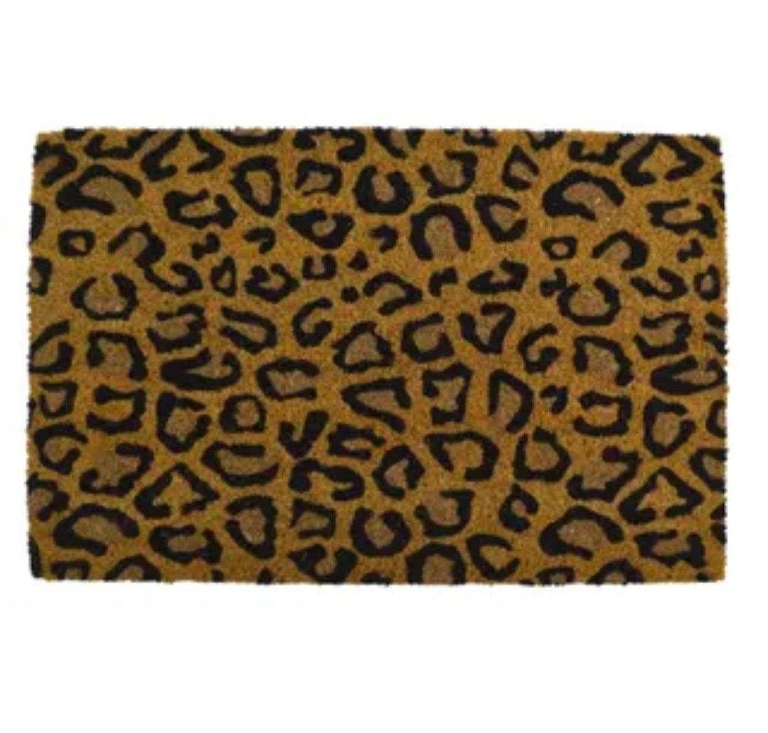 LEOPARD PVC BACKED COIR DOOR MAT 40X60Cm
