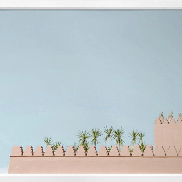 Marrakech Sky in White Framed Print - A1