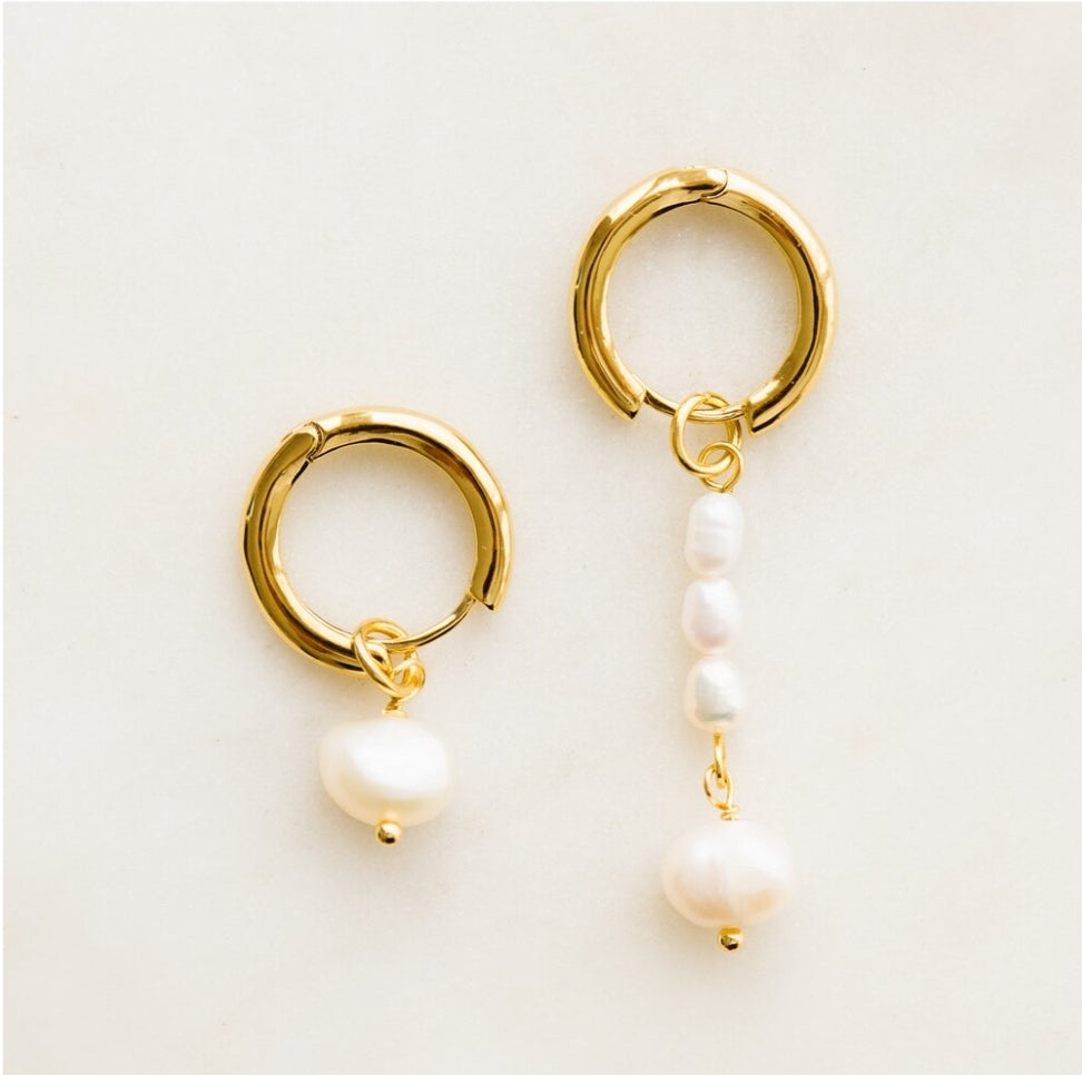 Indigo &amp; Wolfe - Aspen Asymmetrical Pearl Earrings