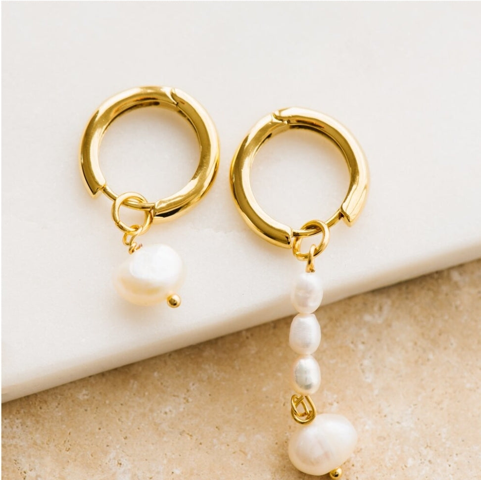 Indigo &amp; Wolfe - Aspen Asymmetrical Pearl Earrings
