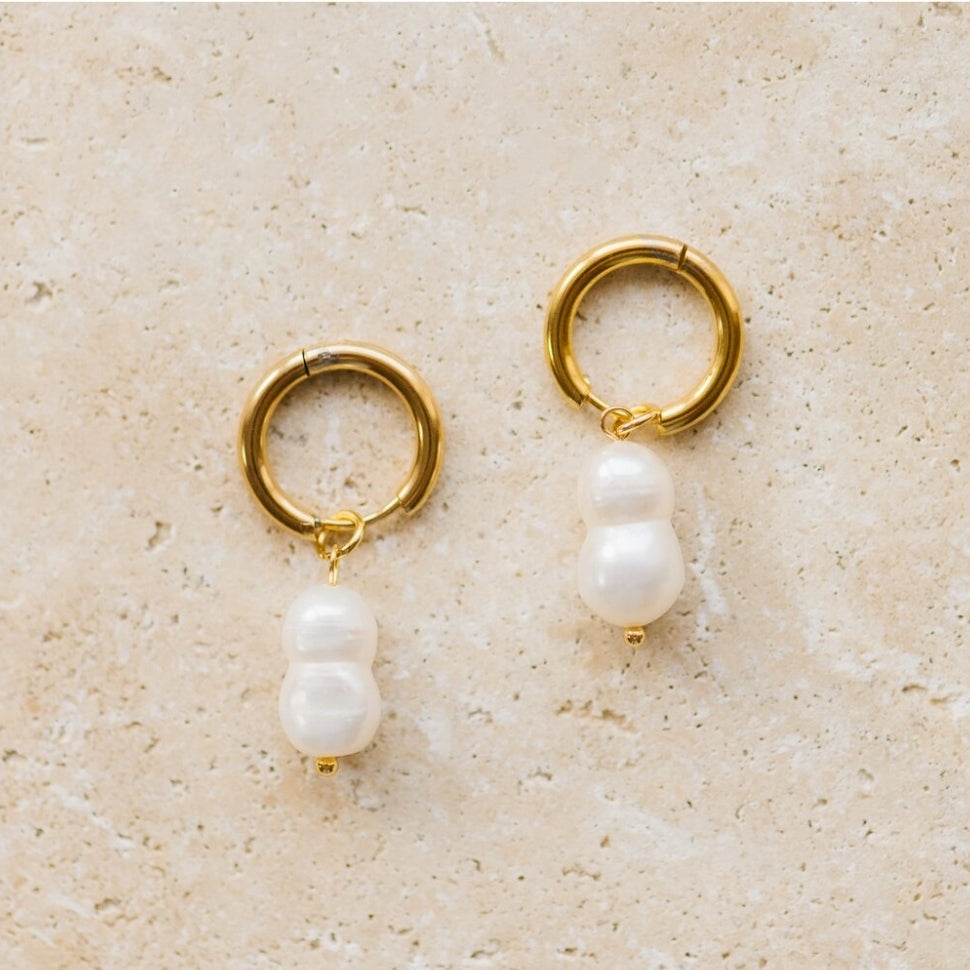 Indigo &amp; Wolfe - Auden Gold Earrings W/ Pearl Pendants