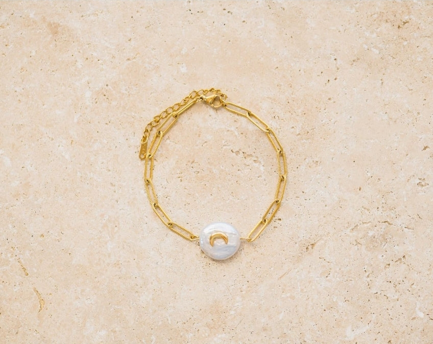 Indigo &amp; Wolfe - Venus Gold Bracelet W/ Semi Precious Stone