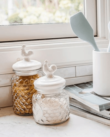 Rooster Glass Canister 25cm - Buy 1 Get 1 Free Sale