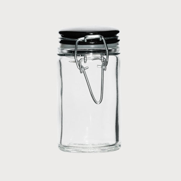 Set of 24 Julia Spice Jars with Ceramic Clip Lid in Black