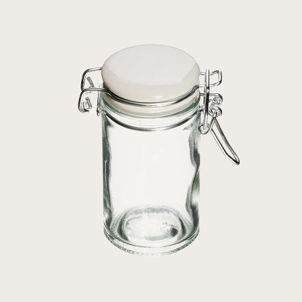 Set of 24 Julia Spice Jars with Ceramic Clip Lid in White
