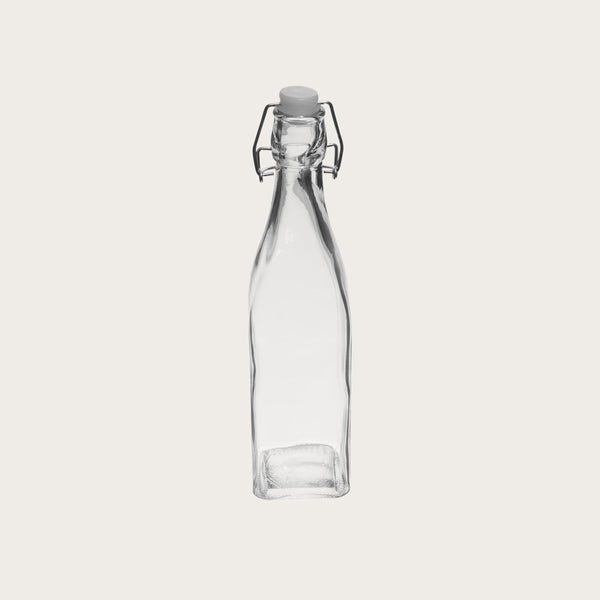 Set of 2, Glass Bottles with Clip Lid