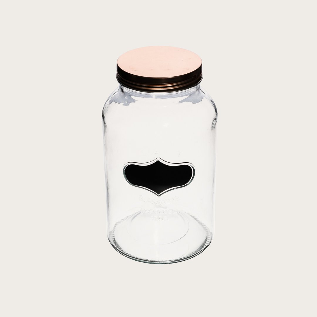 Fabia Glass Cookie Jar W/ Chalk Label 3L