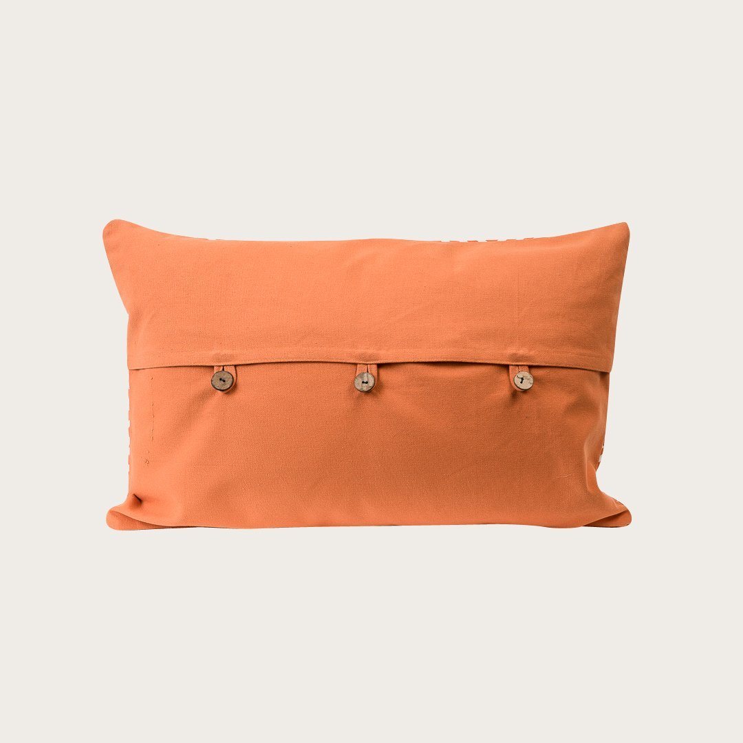 Pena Rectangular Cotton Cushion in Orange - Buy 1 Get 1 Free Sale