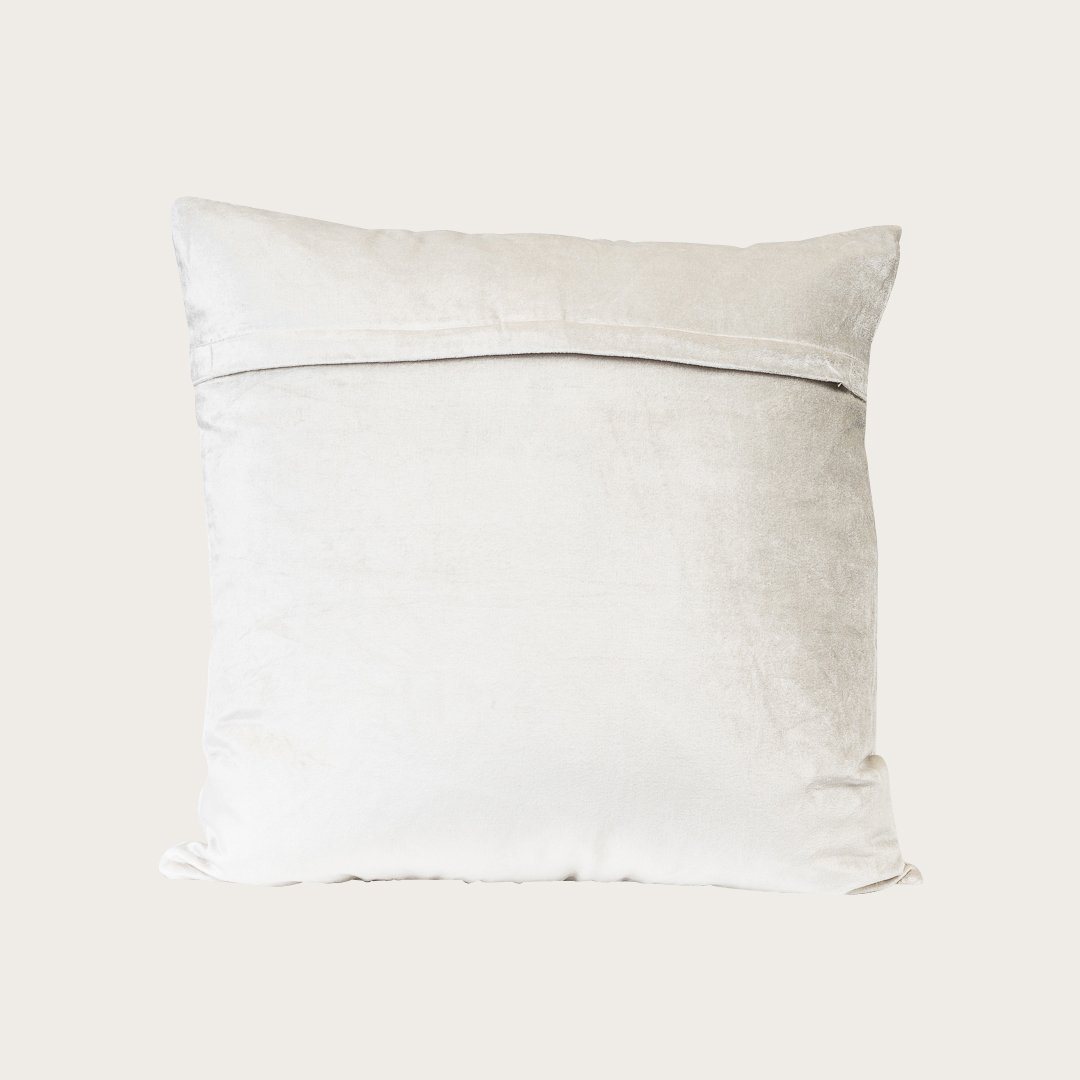 Taj Velvet Cushion Cover in Stone - Buy 1 Get 1 Free Sale