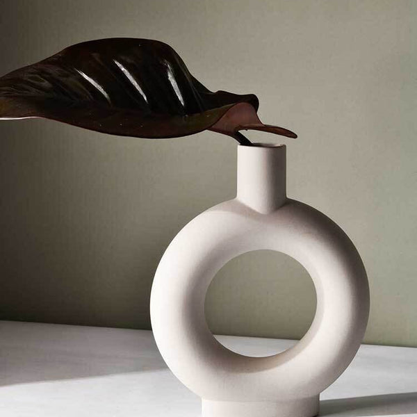 Delphine Ceramic Vase White (Save 17%)
