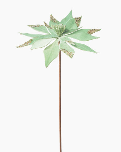 Poinsettia Xmas Stem Gold/Green (Save 35%) 64cm