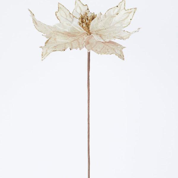 Poinsettia Xmas Stem Mauve/Gold (Save 50%) 28cm