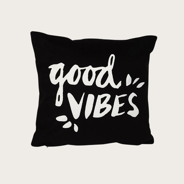 Good Vibes Cushion Black (Save 50%)