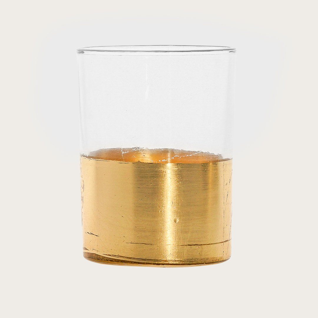 Atlas Medium Metallic Gold Glass Candleholder - Buy 1 Get 1 Free Sale