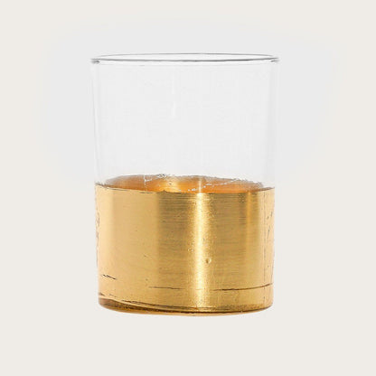 Atlas Medium Metallic Gold Glass Candleholder - Buy 1 Get 1 Free Sale