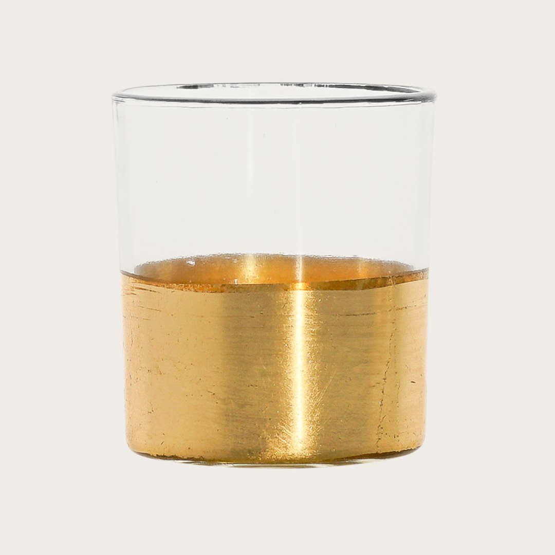 Atlas Small Gold Glass Candleholder - Buy 1 Get 1 Free Sale