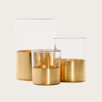 Atlas Small Gold Glass Candleholder - Buy 1 Get 1 Free Sale