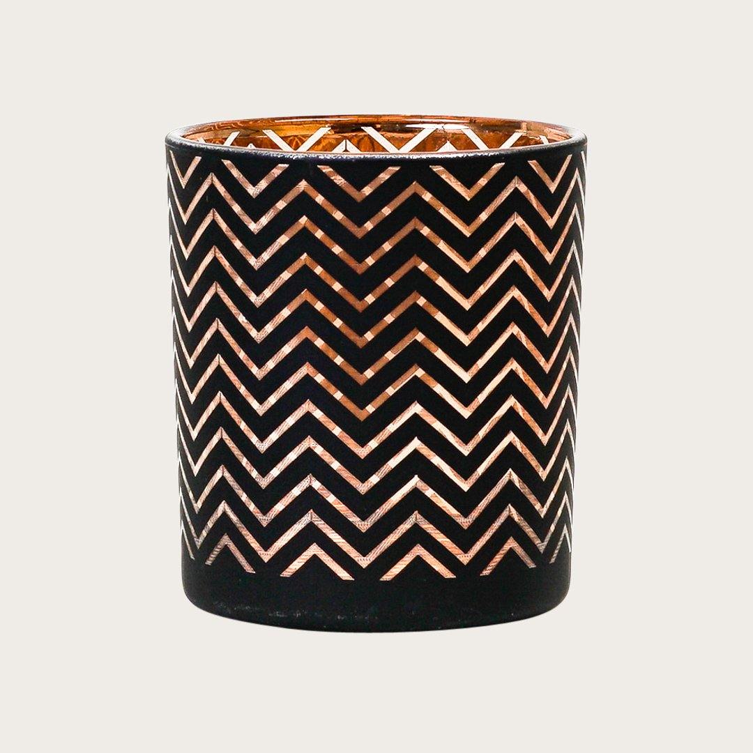 Chevron Small Candleholder in Copper/Black - Buy 1 Get 1 Free Sale