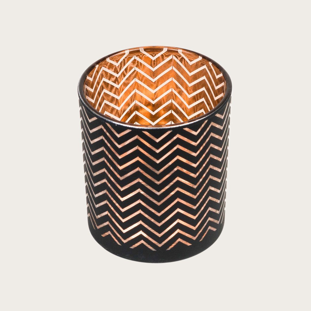 Chevron Small Candleholder in Copper/Black - Buy 1 Get 1 Free Sale
