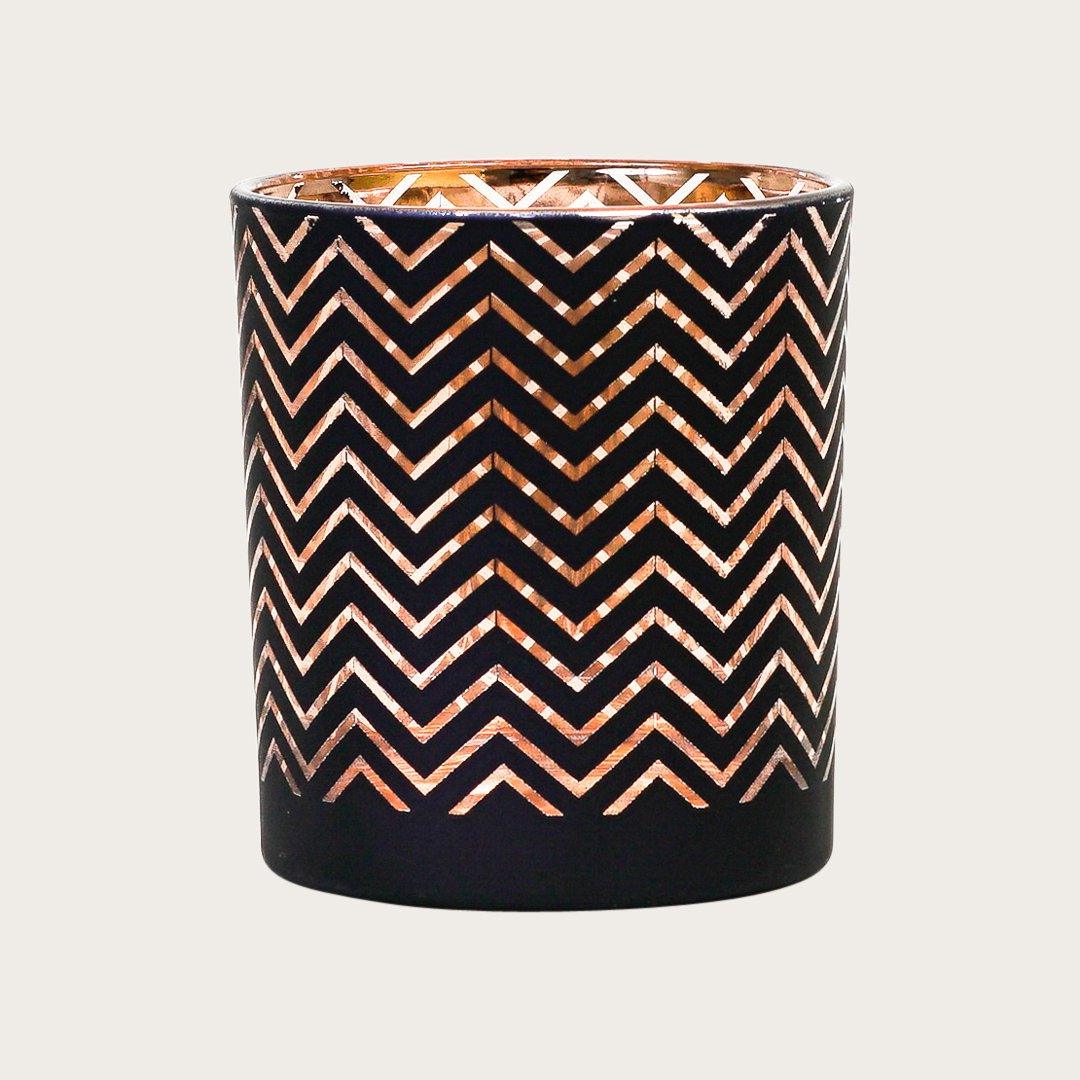 Chevron Medium Candleholder in Copper/Black - Buy 1 Get 1 Free Sale
