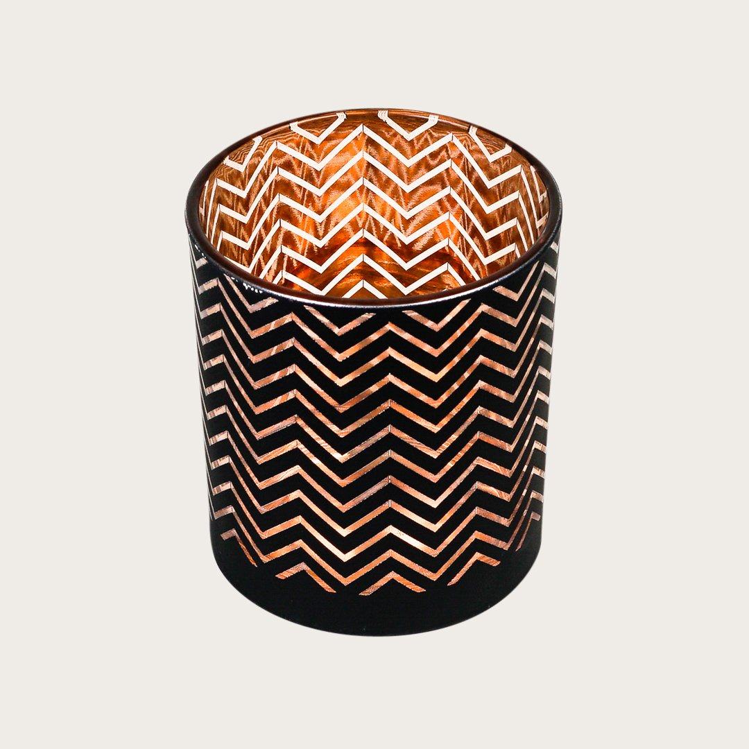 Chevron Medium Candleholder in Copper/Black - Buy 1 Get 1 Free Sale