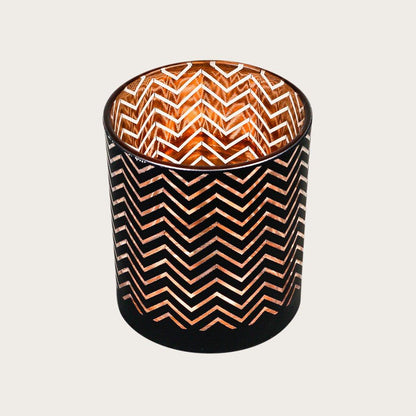 Chevron Medium Candleholder in Copper/Black - Buy 1 Get 1 Free Sale