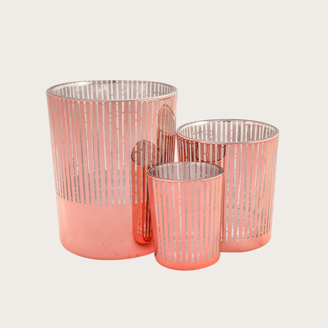 Maya Small Glass Candleholder in Rose Gold - Buy 1 Get 1 Free Sale