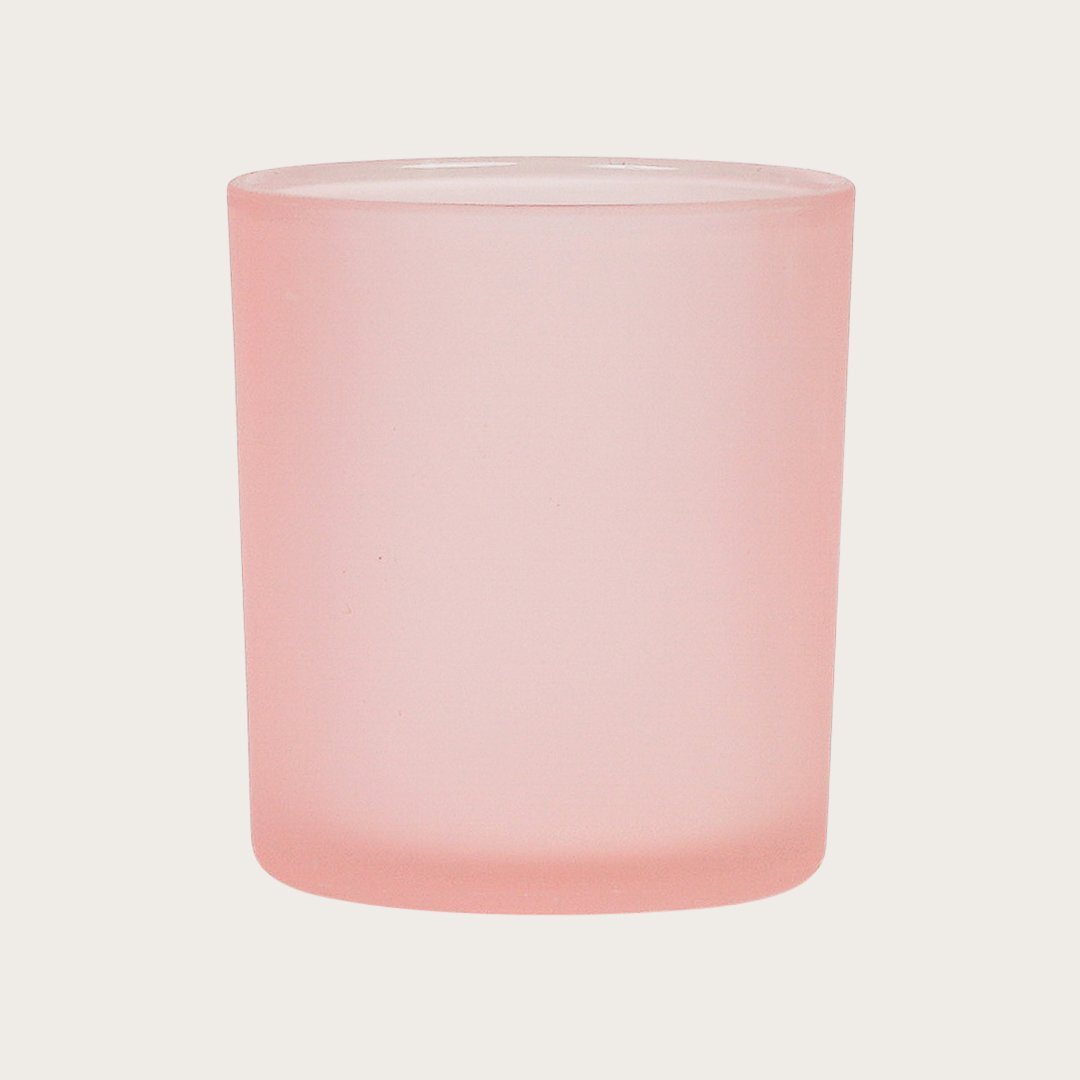 Mila Small Frosted Candle Holders in Peach - Buy 1 Get 1 Free Sale