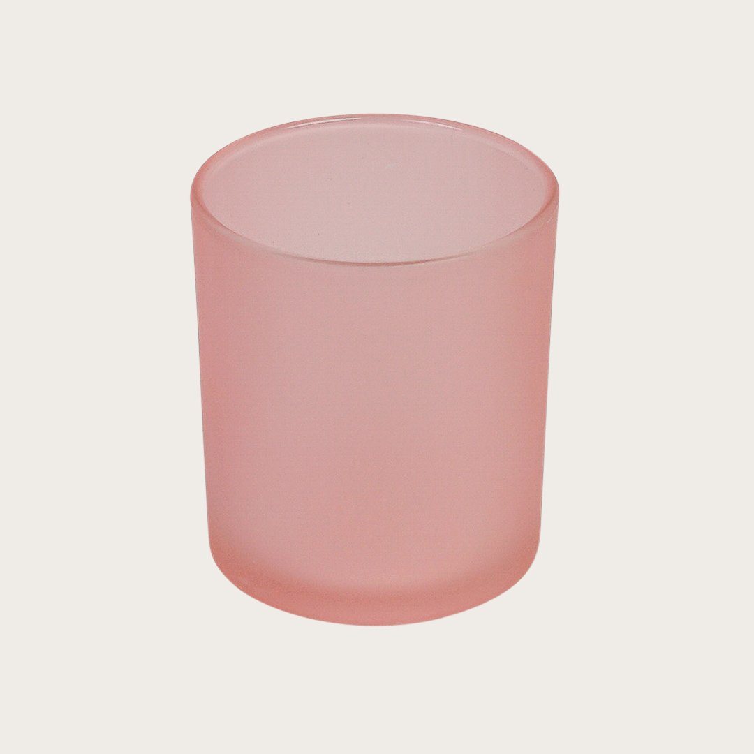 Mila Small Frosted Candle Holders in Peach - Buy 1 Get 1 Free Sale