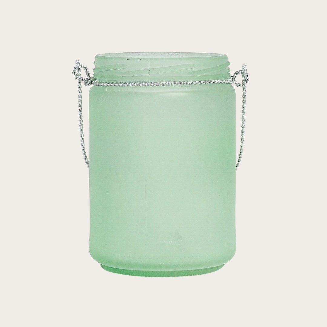 Valdis Frosted Glass Candle Holder in Green - Buy 1 Get 1 Free Sale