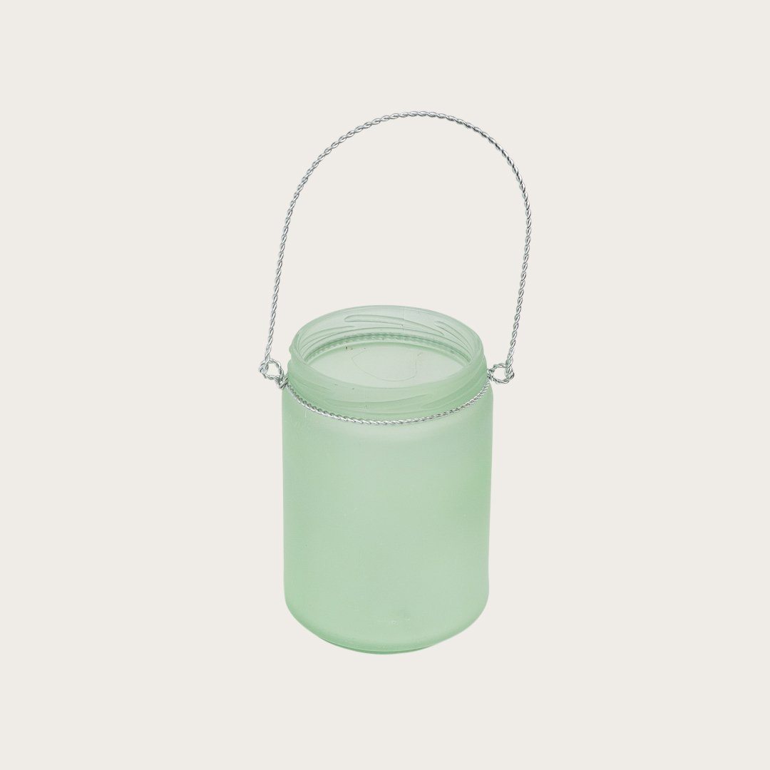 Valdis Frosted Glass Candle Holder in Green - Buy 1 Get 1 Free Sale