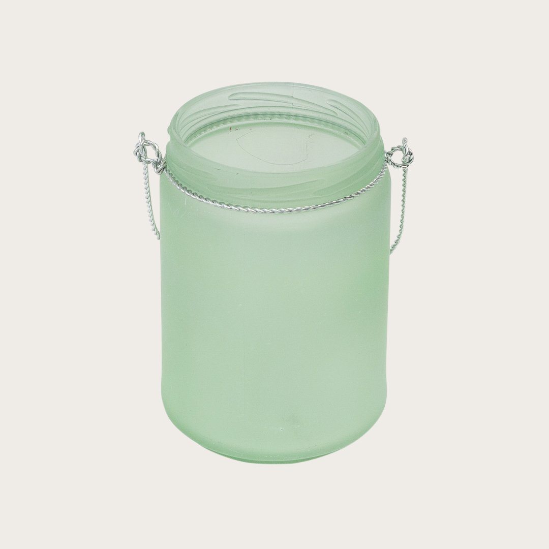 Valdis Frosted Glass Candle Holder in Green - Buy 1 Get 1 Free Sale
