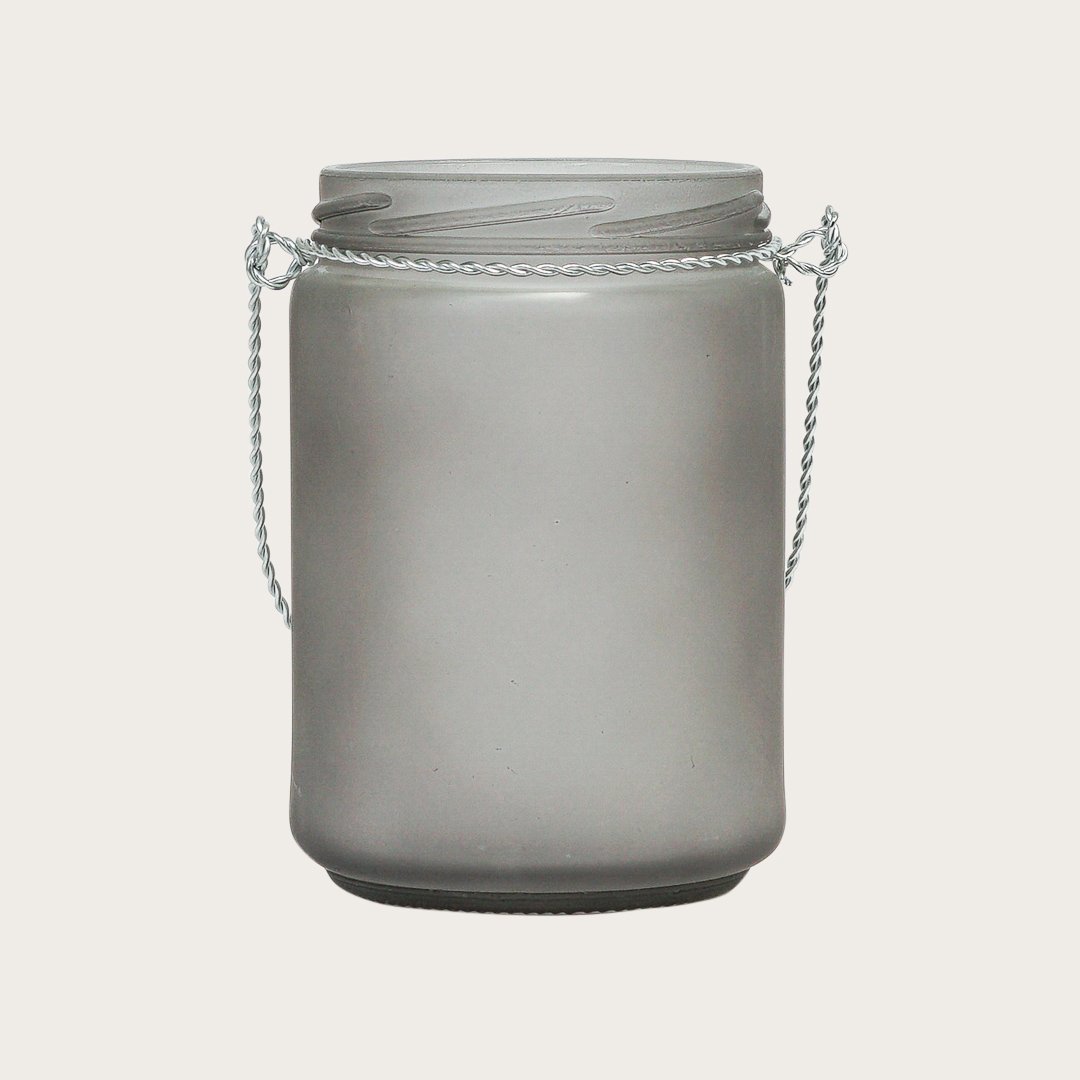 Valdis Frosted Glass Candle Holder in Grey - Buy 1 Get 1 Free Sale