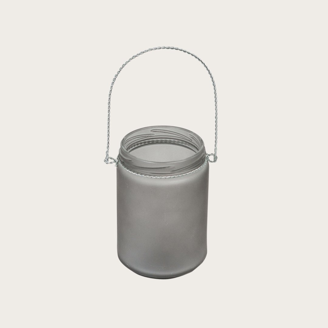 Valdis Frosted Glass Candle Holder in Grey - Buy 1 Get 1 Free Sale