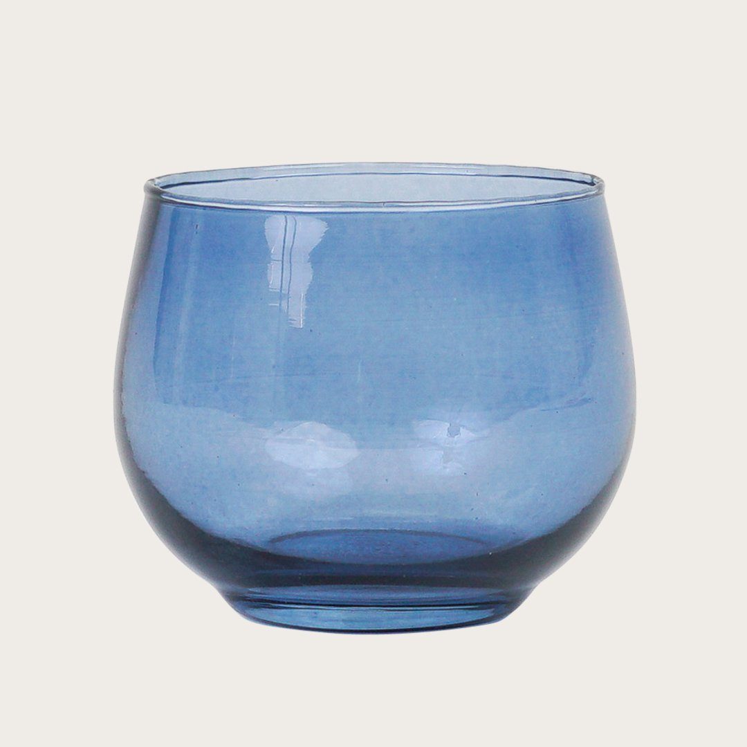 Svana Glass Candle Holder in Blue - Buy 1 Get 1 Free Sale