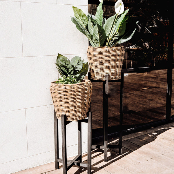 Dolly Willow Basket Wood Plant Stand (Save 40%) Large