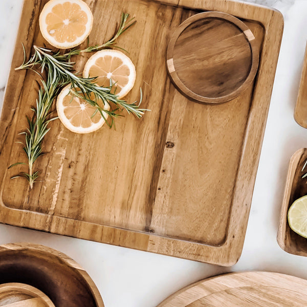 Nailah Square Wooden Serving + Cheese Board (Save 40%)