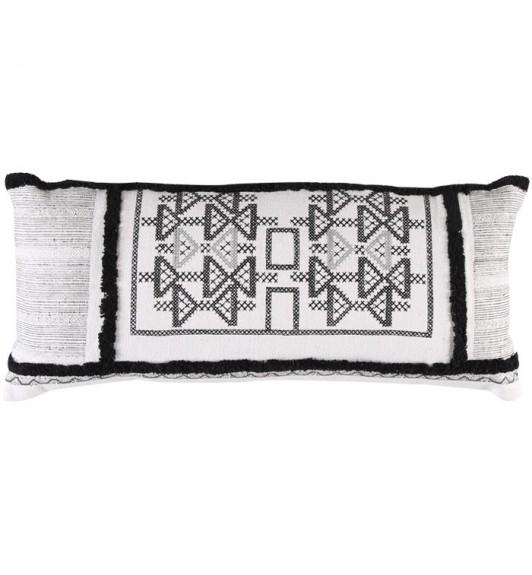 Imane Rectangular Tribal Cushion in Black/White