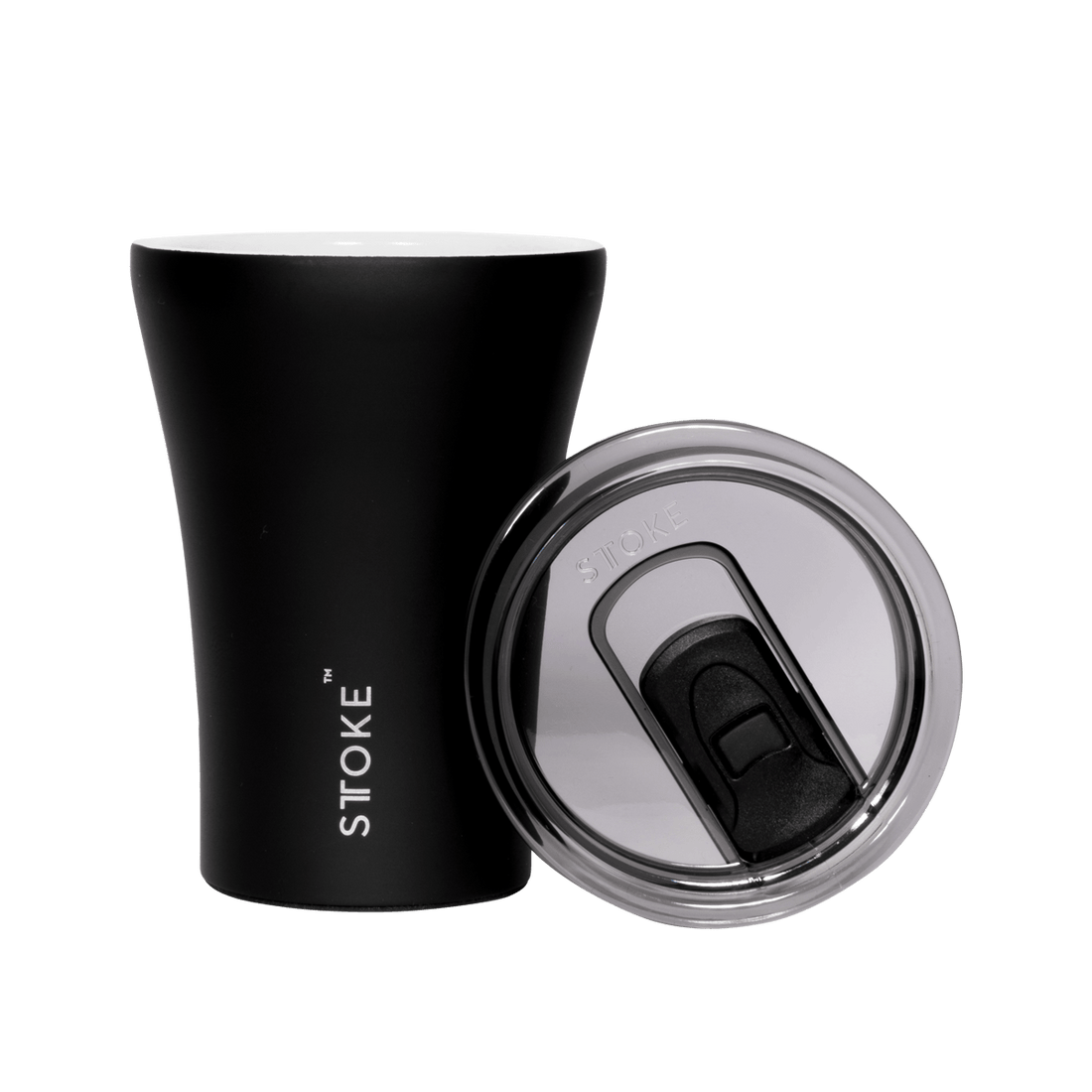 STTOKE Reusable Ceramic Cup in Black 8oz - Save 25%