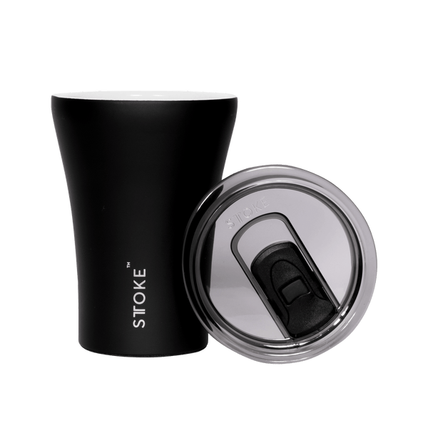 STTOKE Reusable Ceramic Cup in Black 8oz (Save 25%)