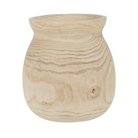Fawzi Natural Wood Vase 27cm