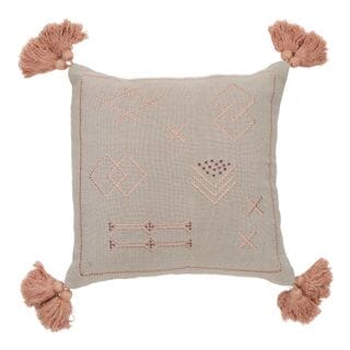 Hala Cotton Tribal Cushion in Nude/Natural