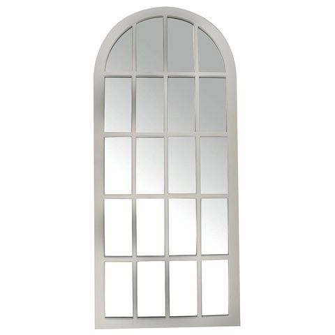 Paros Arch Panel Window Floor Mirror in White
