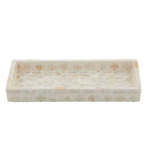 Diala Rectangular Inlay Tray in Ivory