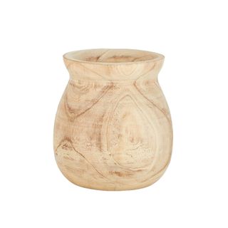 Fawzi Natural Wood Vase 20cm