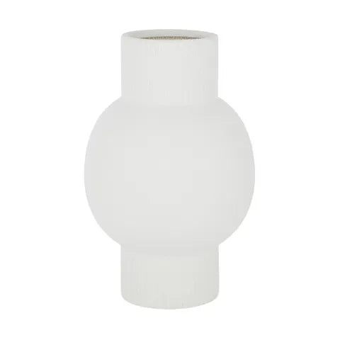 Lia Tall Textured Ceramic Vase in White