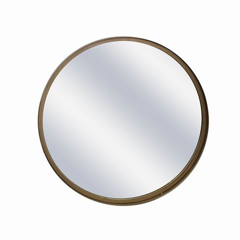 Angelique Round Metal Wall Mirror in Antique Gold (Save 25%)